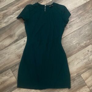 Express Emerald Green Knee Length Multi-Pleated Dress Size 6